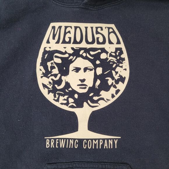 Vintage Y2K Medusa Brewing Hoodie Womens Small 19x22 Baggy - Picture 13 of 16
